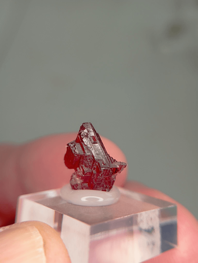 Grenat rouge sur socle