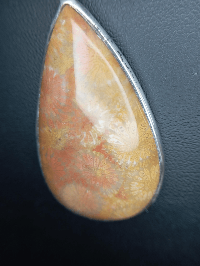 Pendentif argent Poppy jasper 