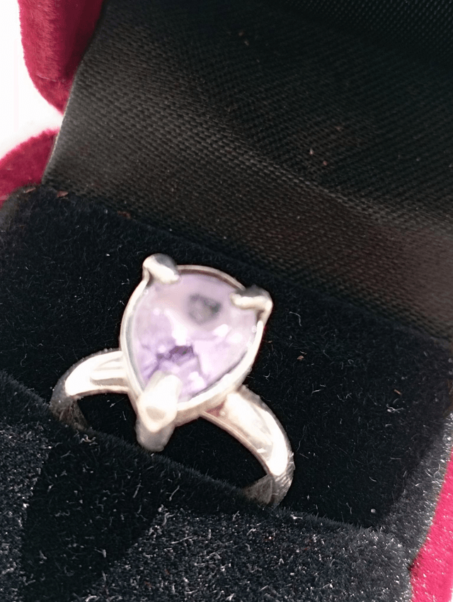 Bague argent goutte Améthyste facettée 